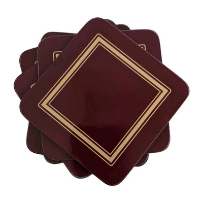 Квадратные классические бордовые пробковые подставки для напитков PIMPERNEL набор из 6 штук  - Изображение 1 из 4