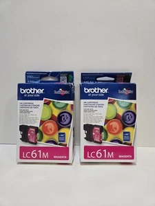 Cartuchos de tinta magenta originales Brother LC61M (2) caducados 2018 sellados - Imagen 1 de 4
