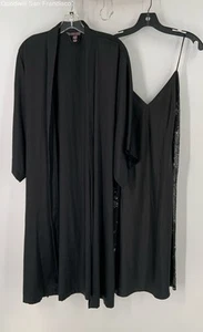 Victoria's Secret Black Sleeveless V-Neck 2 Piece Jacket Womens Dress Size M/L - Picture 1 of 8