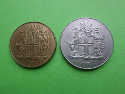 ICELAND 1 KRONUR 1973,10 KRONUR 1978.RARE. - Image 1 of 2