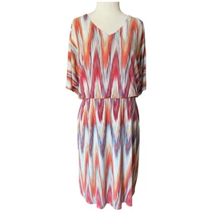 Vestido Blusa Chico's Ikat Estampado Multi Diamante Talla XL 16 (3) - Imagen 1 de 9