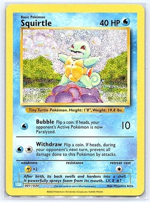 Trading Card Game Classic #001/034 Squirtle Near Mint or Better - Image 1 of 2