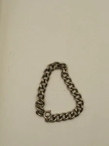 Vintage Doppel Glieder Bettelarmband 9 mm Sterlingsilber Größe 7 Zoll - Bild 1 von 2