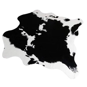Cute Cow Print Rug Black and White Faux Cowhide Rugs Animal Printed Area Rug ... - Picture 1 of 8