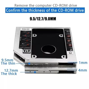 HDD Universal CD/DVD Caddy SATA to SATA Hard Drive-Adapter For Laptop S6L3 - Afbeelding 1 van 15
