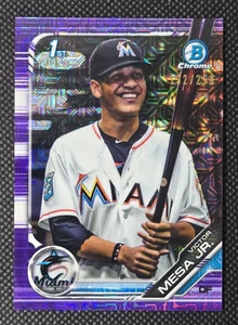 2019 Bowman Mega Box Chrome Purple Victor Mesa Jr. #BCP-104 Miami Marlins /250 - Bild 1 von 2