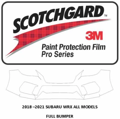 Película de protección de pintura 3M Scotchgard PRO 2018-2021 parachoques SUBARU WRX Foto 1 de 2