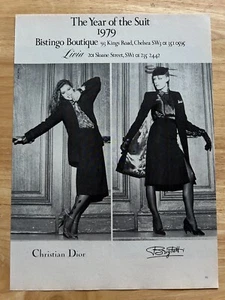 Publicidad Publicidad Original Vintage 1979 Christian Dior Año del Traje Moda - Imagen 1 de 1