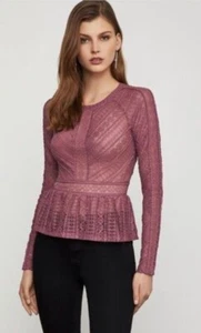 BCBG Maxazria Lace Peplum Top S & M $150 - Picture 1 of 18