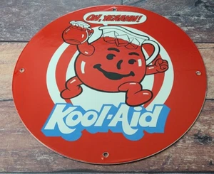 DE COLECCIÓN KOOL AID PORCELANA BEBIDA BEBIDA GASOLINERA BOMBA PLACA LETRERO - Imagen 1 de 12