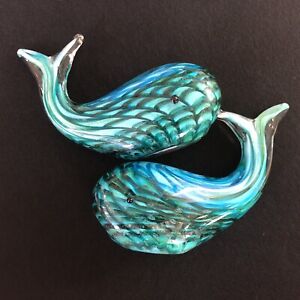 SPI Home Art Glass Teal Blue Whale