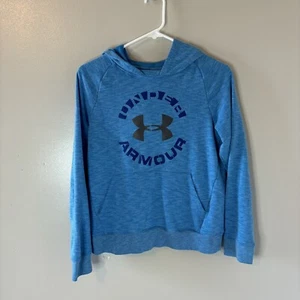 Under Armour Boys Hoodie Blue Heathered Pullover Sweatshirt Sz Youth Large - Picture 1 of 6