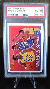 Tarjeta Momento Magic Johnson Magics 1991-92 Upper Deck #29 PSA Calificado 8 Casi Nuevo-Como Nuevo - Imagen 1 de 2
