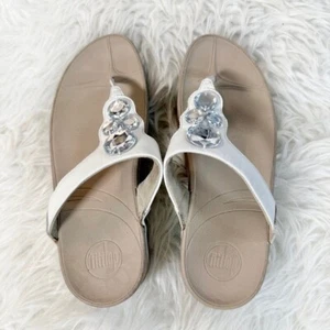 Sandalias FitFlop para mujer talla 9 Lunetta tanga chanclas con joyas - Imagen 1 de 10