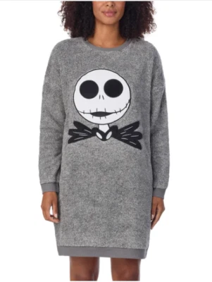 Tumbona de felpa gris Jack Skellington para mujer Disney nueva con etiquetas talla M $65 3C681 Foto 1 de 4