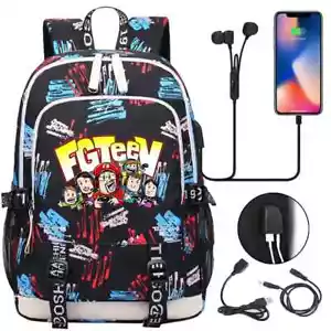 Zaino scuola Fgteev studente ricarica USB borse laptop zaini zaino - Foto 1 di 52