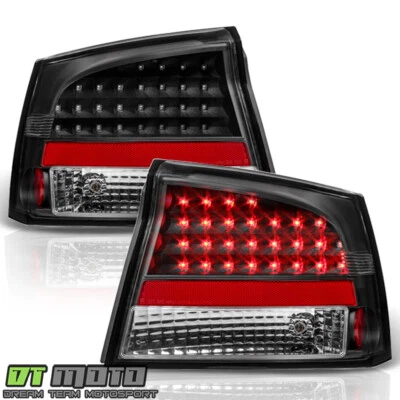 2006 2007 2008 Dodge Charger Black LED Tail Lights Brake Lamps Rear Left+Right - Image 1 of 4