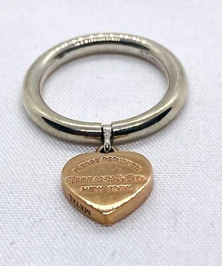 Anillo Tiffany & Co 925 Rubedo Metal RTT Etiqueta Corazón Talla 5 - Imagen 1 de 8