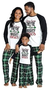 Matching Family Pajamas Sets Christmas PJ's Letter 8-9 Years Kids Green Letter - Picture 1 of 8