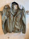 Scotch & Soda Military Jacket In Army Green 100% Cotton Size L Excellent
