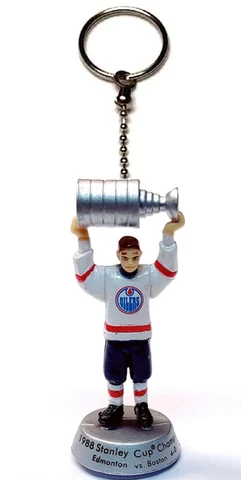 1988 EDMONTON OILERS KEYCHAIN NHL 1.5" TALL MINI FIGURE STANLEY CUP CHAMPION Cover
