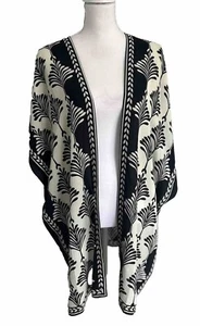 Max Studio LIGHTWEIGHT 2X Boho Kimono Sleeve Open Front Cape Duster Black NWT - Picture 1 of 8