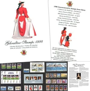 Gibraltar "CHRISTMAS ~ FISH ~ FOOTBALL ~ PLANES ~ ROYALTY" 1998 Year Pack / Book - Picture 1 of 9
