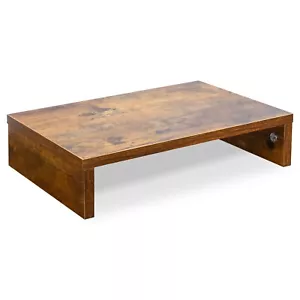 Monitor Stand Riser, Wood Monitor Stand for Desk TV/Screen Computer Stand Brown - Picture 1 of 8
