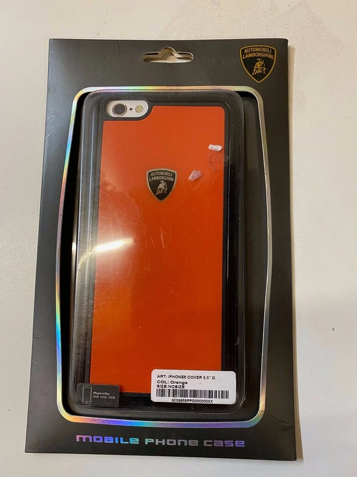 Custodia cellulare Lamborghini iPhone 6 Plus custodia rigida arancione phone cover - Immagine 1 di 1