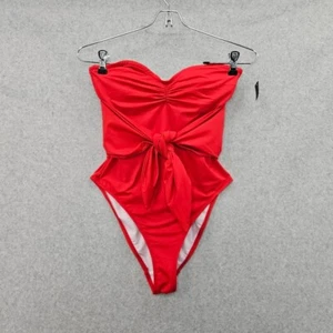 We Wore What Bandeau Tie-Front One-Piece Women's Swimsuit Size XS - Picture 1 of 4