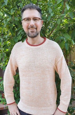 Urban Outfitters BDG knit sweater speckled knit retro vintage salmon pink red - Image 1 of 4