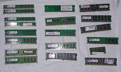 lotto stock RAM ddr ddr2 ddr400 1gb 2gb 512mb 19 pz - Immagine 1 di 4