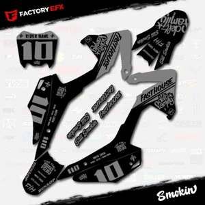 Black & Gray Smokin Racing Graphics kit fits Honda CRF110 2013-2018 Decal 13-18 - Picture 1 of 8
