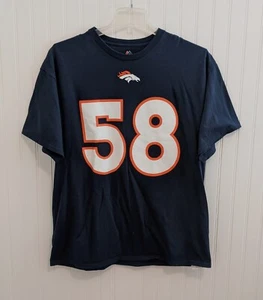 Denver Broncos #58 Von Miller Majestic T-Shirt Blue Men's Size XL - Picture 1 of 3