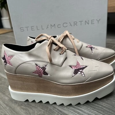 PLATAFORMA STELLA McCARTNEY en crema con estrellas prisma líquido rosa NUEVO EN CAJA 6,5 Reino Unido Foto 1 de 4