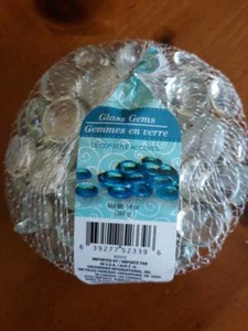 CLEAR Decorative Glass Flat Gems Pebbles Fillers for Aquarium & Vases -14oz 397g - Picture 1 of 3
