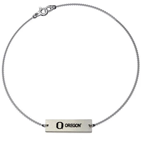 Women's University of Oregon Ducks Bracelet Silver Bar Bracelet Cover