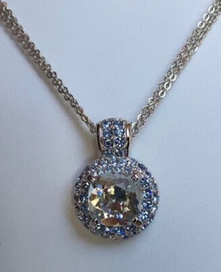 Authentische Swarovski Vintage blaue Kristall Halskette mit Schwanenlogo - Bild 1 von 8