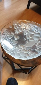 Glasschale, "Tannen",schwer, Durchmesser 34 cm,gebr. - Bild 1 von 3