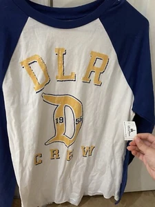 DISNEY PARKS NWT Long Sleeve Shirt Disneyland Crew Shirt New Navy - Picture 1 of 5