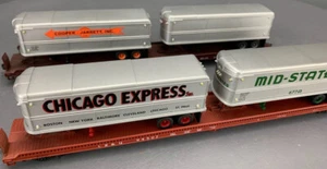 2X HO Walthers 75’ TOFC Flatcars CB&Q & TTX w/4 CMW 32’ Trailers RTR KDs HO6031 - Picture 1 of 6