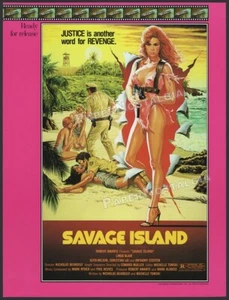 SAVAGE ISLAND - Original 1985 Trade AD promo/ poster_ Linda Blair _ Ajita Wilson - Picture 1 of 1