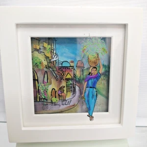 Jean Pierre Weill signierte Vitreographie 3D Gemälde auf Glas Mini Ruth Neu 4"1/4x4 - Bild 1 von 13