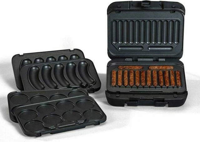 Johnsonville BTG0500 Sizzling Sausage 3in-1 Black Indoor Electric Grill with Removable Plates