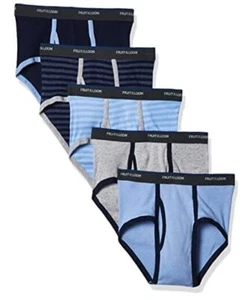 Boys' Fashion Brief (Pack of 5) X-Large Stripes and Solids - Picture 1 of 5