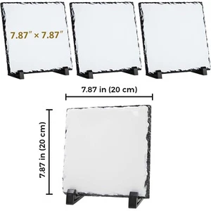 20pcs 7.87" Square Sublimation Transfer Stone Photo Slate Picture Frame Plaque - Picture 1 of 3