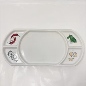 Vtg Boston Warehouse 1996 Divided Dipping Dish Tray Serving Platter 15.25x6.75” - Picture 1 of 9