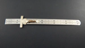 Executive No 64F 6" Stainless Steel Machinist Ruler With Depth Gauge - Picture 1 of 2
