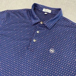 Peter Millar Summer Comfort Seeing Double Skulls AOP Mens Large Polo Shirt READ - Picture 1 of 12