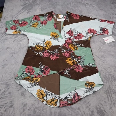 LulaRoe Sweater Women S Multicolor Floral Striped Print Lindsey Kimono Cardigan - Image 1 of 4